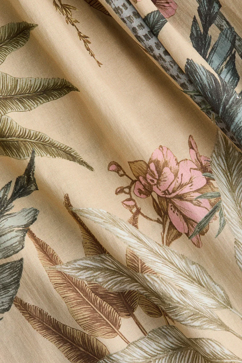 اتش اند ام فستان قطني مزين بالدانتيل